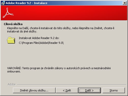 Instalátor programu Adobe Reader